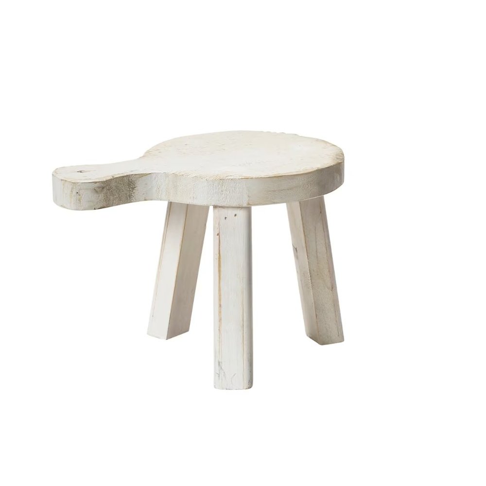 Creative Co-Op 9.5" White Decorative Textured Wood Pedestal/NWT